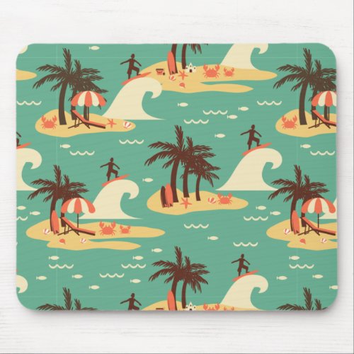 The Surfing Cartoon Illustration Mouse Pad