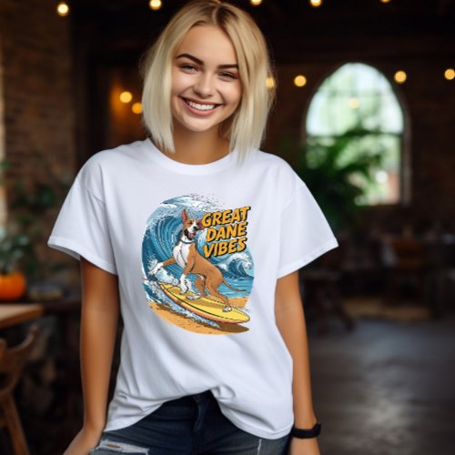 The Surfing Great Dane Pooch T_Shirt