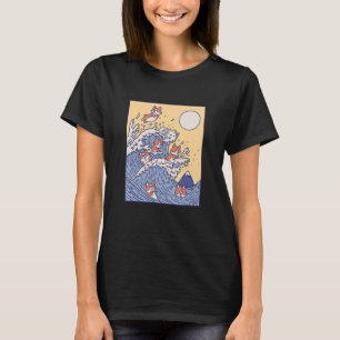 The Surfing Wave Corgi Kanagawa Big Wave Corgi Sur T-Shirt