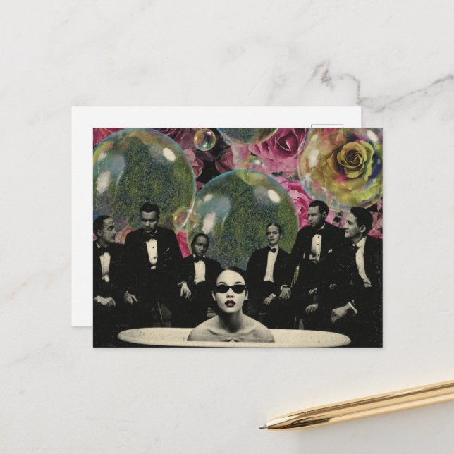 The Surreal Bathtub Viewers Collage Postcard (Front/Back In Situ)