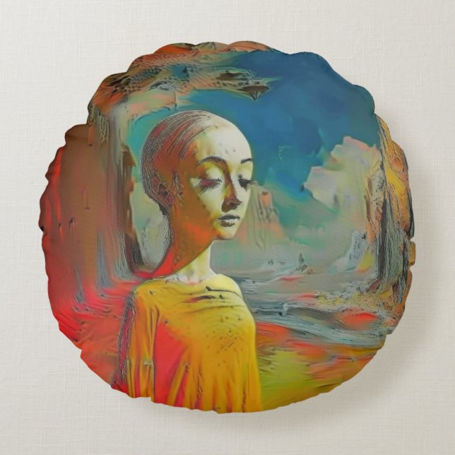 The Surrealness of it All Round Pillow (Front)