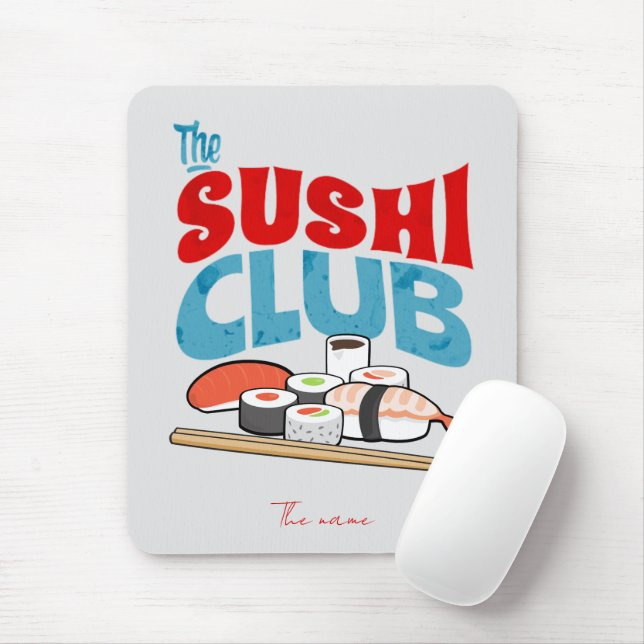 the sushi club, sushi mouse pad (With Mouse)