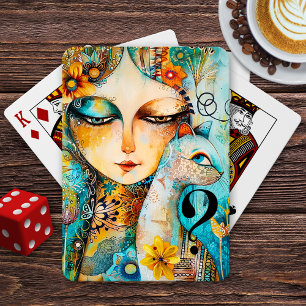 The Suspicious Cat Fine Art Poker Cards