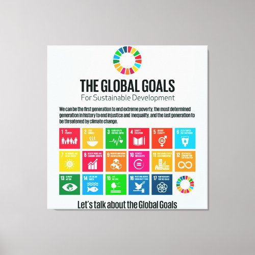 The Sustainable Development Goals 17 UN SDGs 2030 Canvas Print