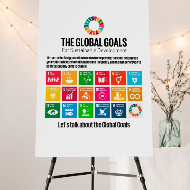 The Sustainable Development Goals 17 UN SDGs 2030 Foam Board (In Situ (Stand))