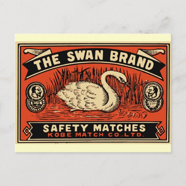 The Swan Brand Safety Matches Postcard (Front)