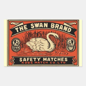 The Swan Brand Safety Matches Rectangular Sticker by Kinder_Kleider at Zazzle