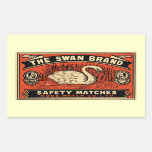 The Swan Brand Safety Matches Rectangular Sticker