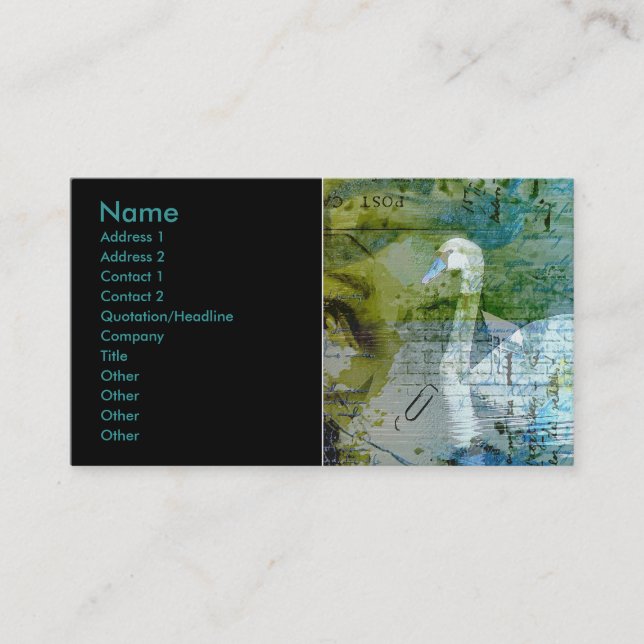 The Swan Business Card (Front)
