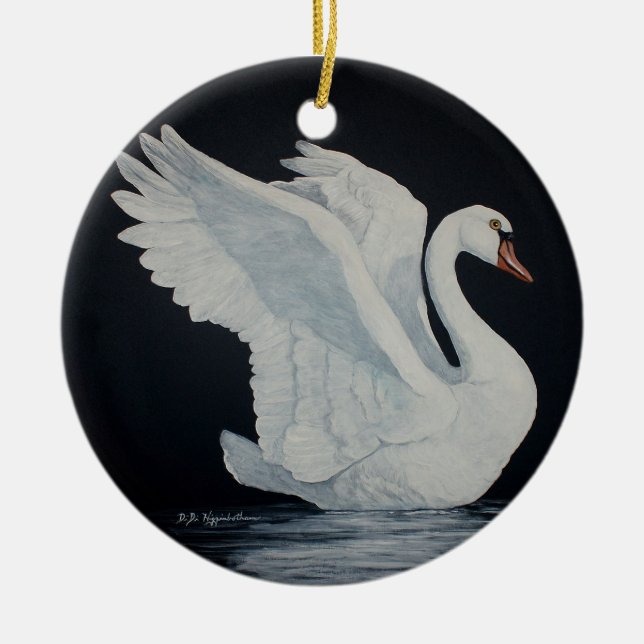 The Swan Ceramic Ornament (Front)
