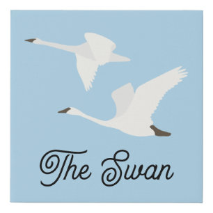 The Swan Color Block Faux Canvas Print