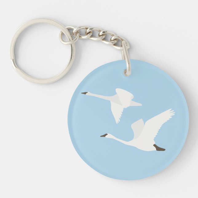 The Swan Color Block Keychain (Front)