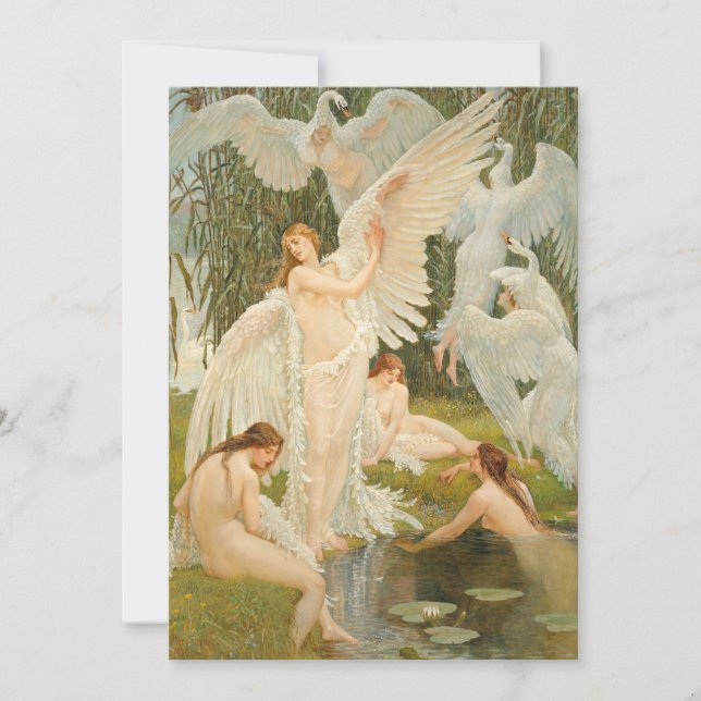 The Swan Maidens | Walter Crane Card (Front)