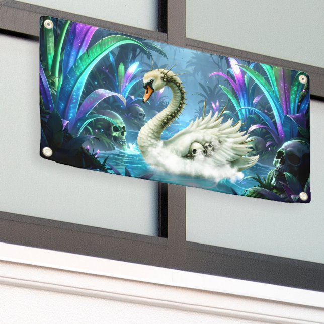 The Swan of Forgotten Waters.  Banner (Outside Building)
