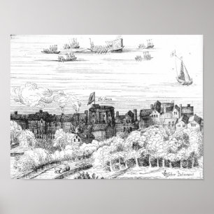 The Swan Theatre on the Bankside as it Poster