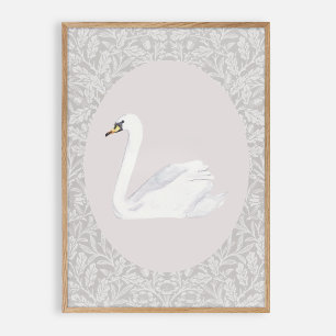 The Swan, vintage nursery Poster