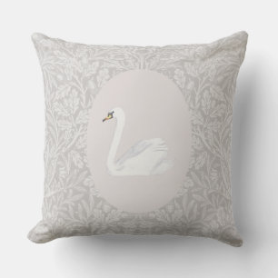 The Swan, vintage nursery Throw Pillow
