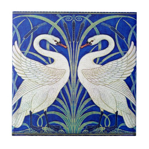 The Swans by Walter Crane Tile