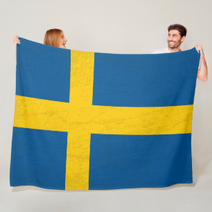 The Sweden Flag - A Tapestry of Swedish Heritage Fleece Blanket