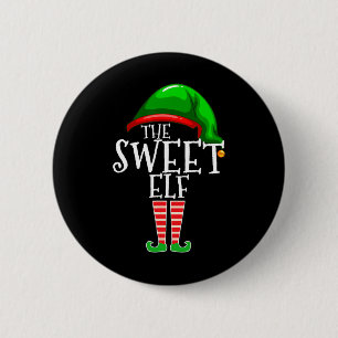 The sweet elf family matching group christmas gift button