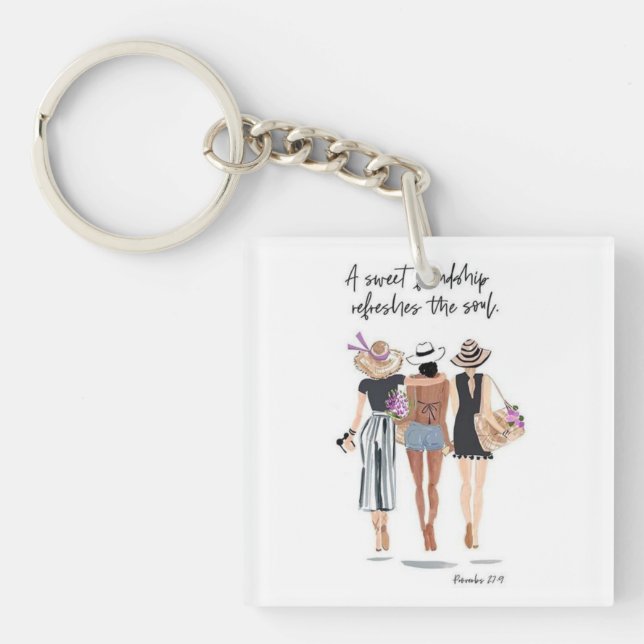 the sweet friendship, refresh your soul, girl keychain (Front)