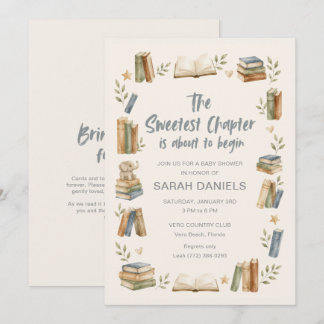 The Sweetest Chapter Book Baby Shower Invitation