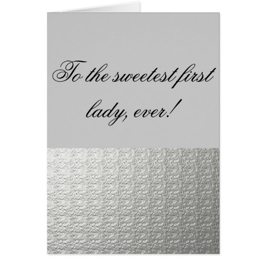 The sweetest first lady (Front)