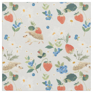 The Sweetest Harvest - Hedgehog Strawberry garden  Fabric