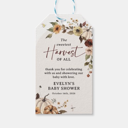 The Sweetest Harvest of All Fall Baby Shower Favor Gift Tags