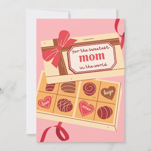 THE SWEETEST MOM IN THE WORLD CHOCOLATE BOX GIFT  HOLIDAY CARD