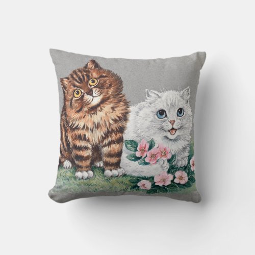 The Sweetest Pair Louis Wain Throw Pillow