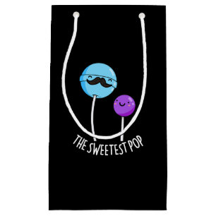 The Sweetest Pop Funny Lollipop Pun Dark BG Small Gift Bag