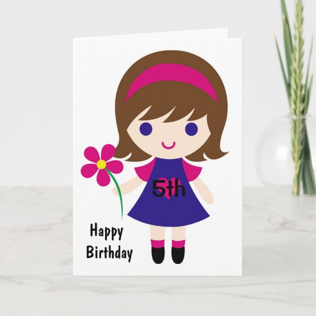 THE SWEETHEART OF ALL **5 YEAR OLDS** BIRTHDAY CARD (Front)