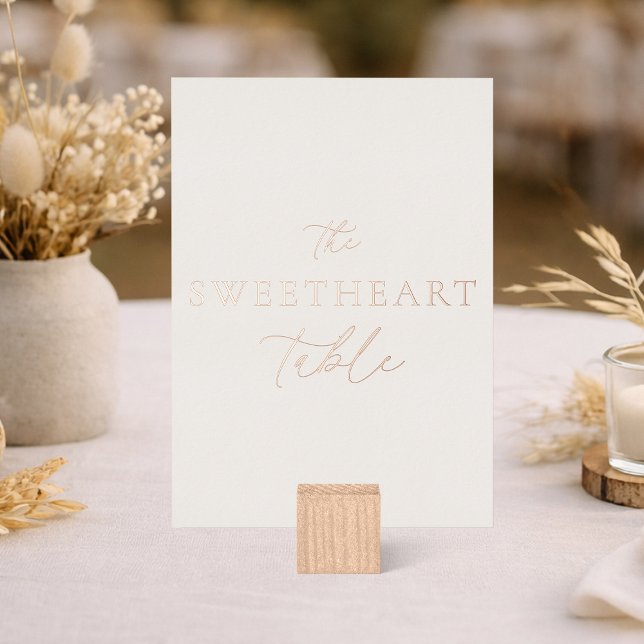 The Sweetheart Table Sign  Foil Invitation (Creator Uploaded)