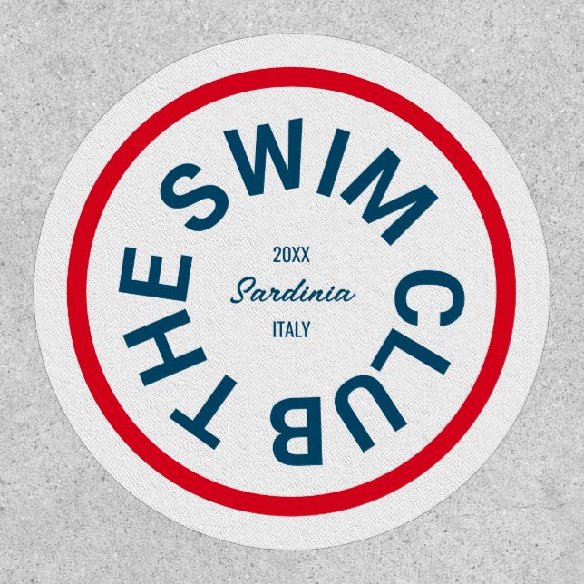 The Swim Club Blue Crest Red Stripe Patch (Front)