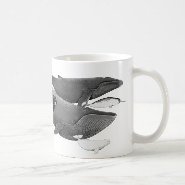 The Swim Of Whales Illustration Art   Coffee Mug (Right)