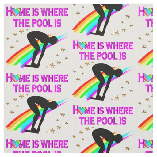 THE SWIMMER IS ALWAYS READY FOR THE POOL FABRIC