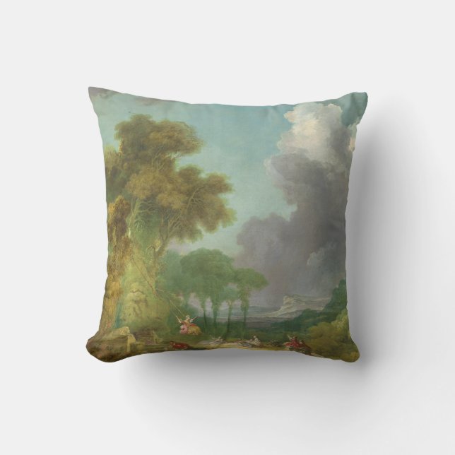 The Swing by Jean-Honore Fragonard Throw Pillow (Front)