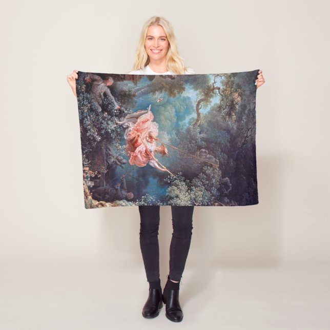 The Swing, Fragonard Fleece Blanket (In Situ)