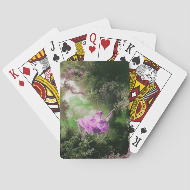 THE SWING ,green violet purple Poker Cards (Back)
