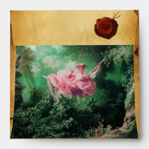 THE SWING RED WAX SEAL PARCHMENT Fuchsia pink Envelope