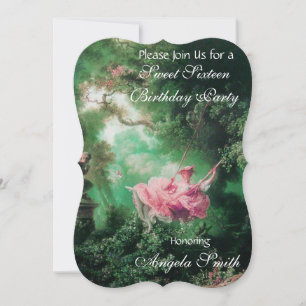 THE SWING  ,SWEET 16 PARTY Fuchsia Invitation
