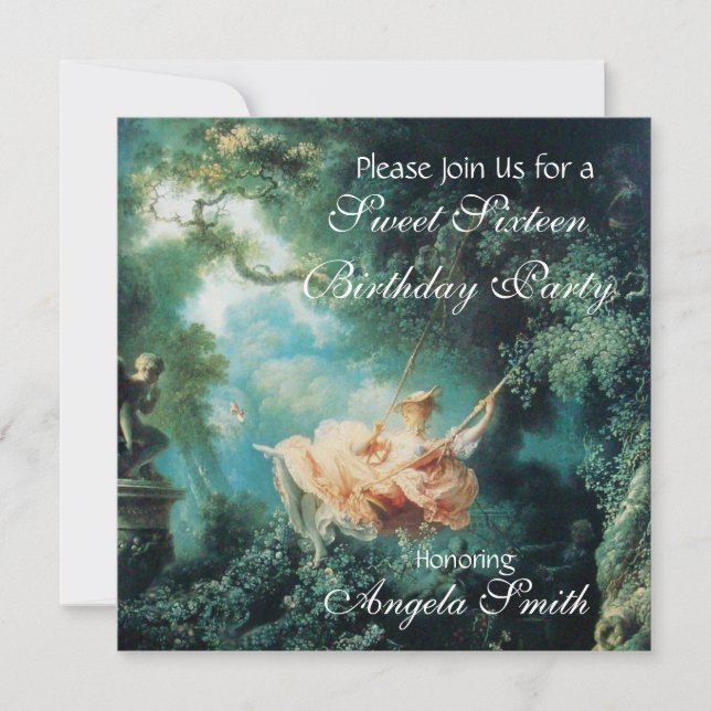 THE SWING  ,SWEET SIXTEEN PARTY INVITATION (Front)