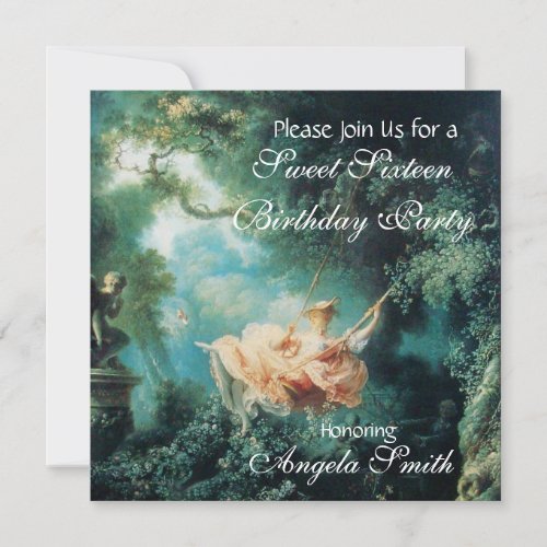 THE SWING  SWEET SIXTEEN PARTY INVITATION