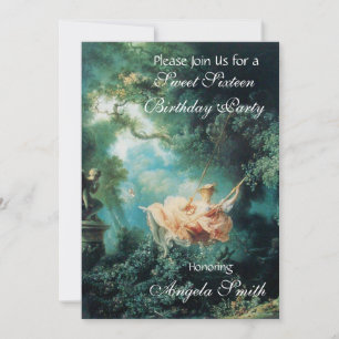 THE SWING ,SWEET SIXTEEN PARTY INVITATION