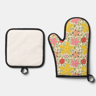 The Swirl Garden Kitchen Towel Oven Mitt & Pot Holder Set