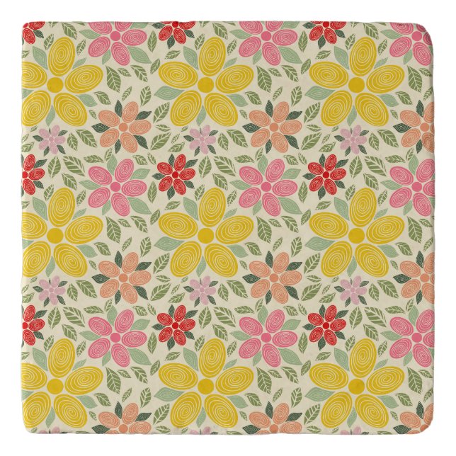 The Swirl Garden Kitchen Towel Trivet (Front)