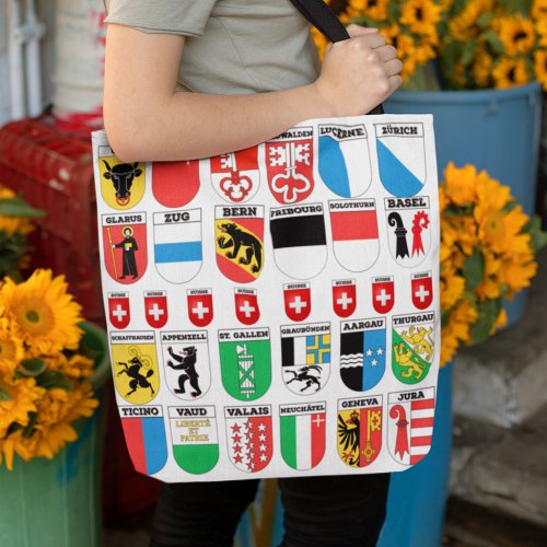 The Swiss Cantons   Coat of Arms Collection Tote Bag