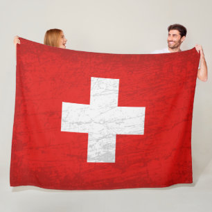 The Switzerland Flag -A Tapestry of Swiss Heritage Fleece Blanket