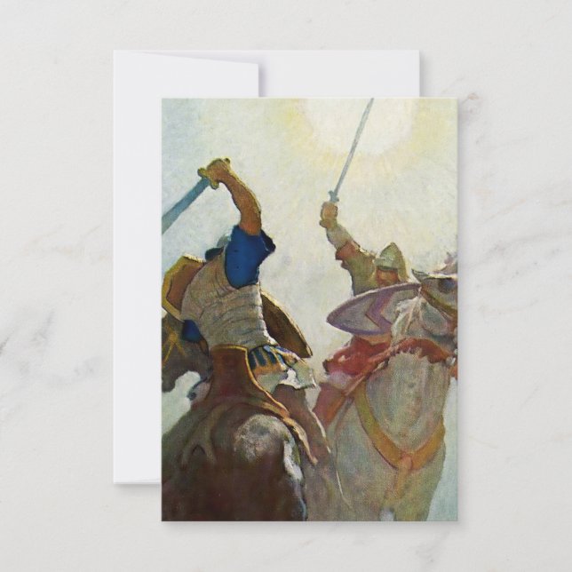 “The Sword Battle Was Fierce” by NC Wyeth Thank You Card (Front)
